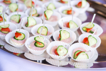 Catering food service for a party. Food photography