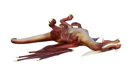 3D Rendering Fantasy Dragon on White