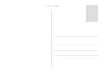 Fotobehang White simple postcard template with place for stamp and address © EvgeniyBobrov