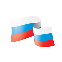 Russia flag, vector illustration on a white background