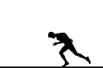 silhouette runner  on white background