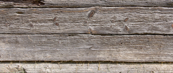 Obraz premium Wooden wall of the old log house