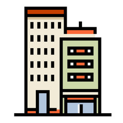 Office building LineColor illustration