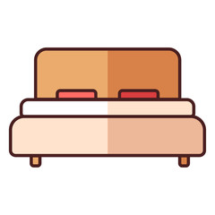 Double bed LineColor illustration