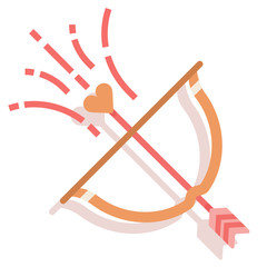 Cupid arrow flat illustration