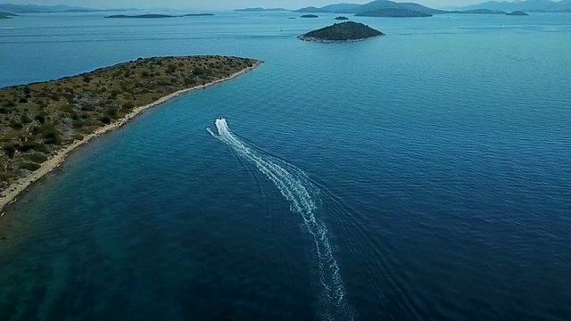 Water skiing from above
