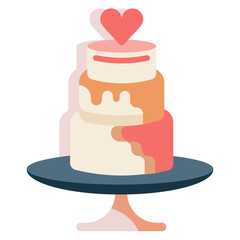 Wedding cake flat illustration