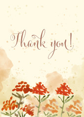 Fototapeta premium Beautiful watercolor floral card with message 