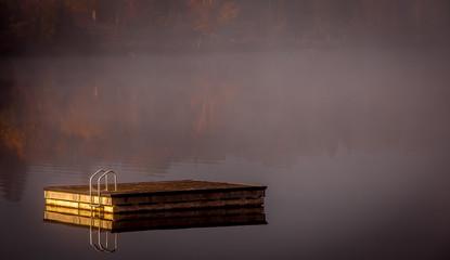Fototapeta premium Dock on Lac-Superieur, Mont-tremblant, Quebec, Canada