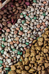 Dry pet food background