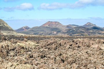 Landscape with volcanoes in Lanzarote