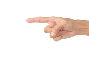 action hand on white background