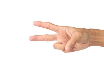 action hand on white background