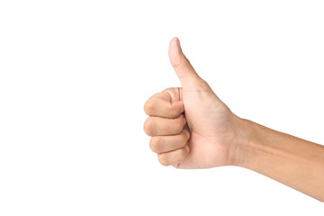 action hand on white background