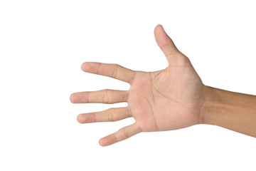 action hand on white background