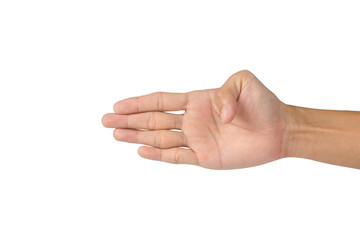 action hand on white background