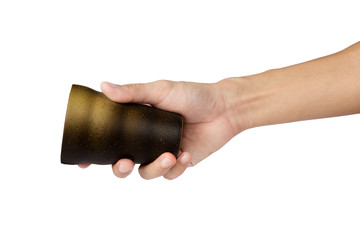 action hand on white background