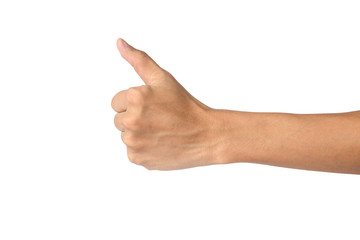 action hand on white background