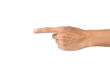 action hand on white background