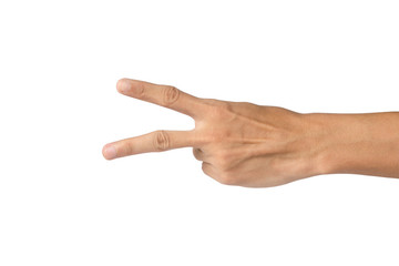 action hand on white background