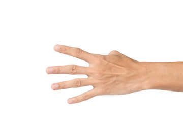 action hand on white background