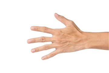 action hand on white background