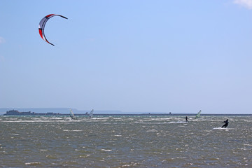 kitesurfer in Portland Harbour