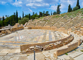 Theatre of Dionysus Eleuthereus. Acropolis of Athens. Attica region, Greece.