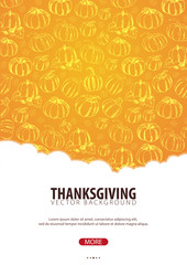 Autumn Background with pumpkin. For shopping sale, promo poster and frame leaflet, web banner. Vector illustration template.