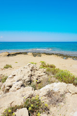 Fototapeta na wymiar Beautiful landcape at the shore of the Mediterranean Sea in Cyprus