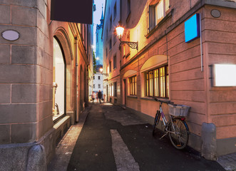 Fototapeta na wymiar Street of Lucerne, night view