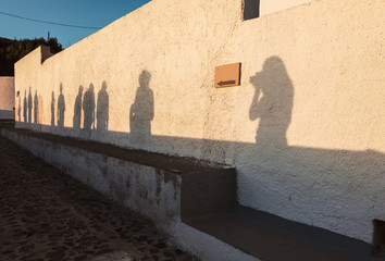 Shooting people shadow, silhouette