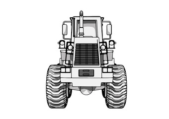 sketch of a construction bulldozer vector