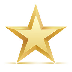 Gold star. Vector illustration.