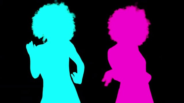 silhouetted shadow dancer sexy woman in disco and club scene