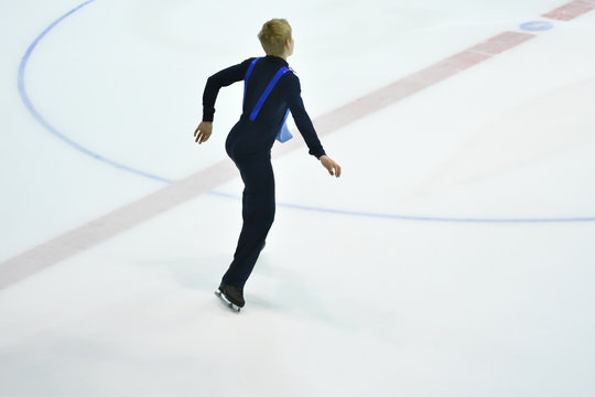 Boy ice skating