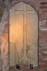 Thessaloniki, Greece - August 16, 2018 :Catacombs of Saint Demetrius, Thessaloniki, the church is believed to be built, the site of the old Roman baths, where Saint Demetrius was executed.