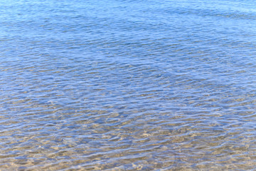 Blue clear water.