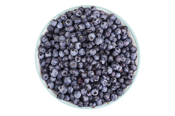 Lot of ripe blue blueberries in bowl