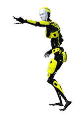 Fototapeta premium 3D Rendering Male Robot on White