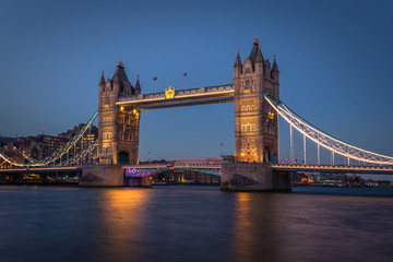 Naklejka premium London - August 05, 2018: The Tower Bridge landmark in central London, England