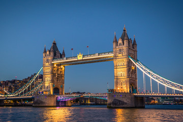 Fototapeta na wymiar London - August 05, 2018: The Tower Bridge landmark in central London, England