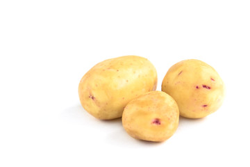 Raw potato isolated on white background