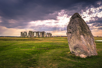 Stonehenge - August 07, 2018: Ancient monument of Stonehenge, England
