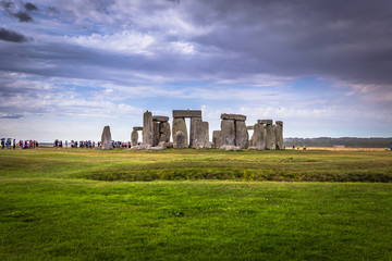 Stonehenge - August 07, 2018: Ancient monument of Stonehenge, England
