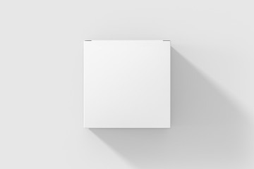 Photorealistic Long Square Cardboard Package Box Mockup on light grey background. 3D illustration. Mockup template ready for your design. 
