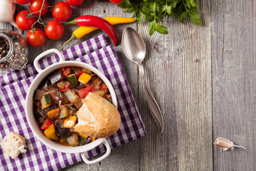 Ratatouille, classic French stew of summer vegetables