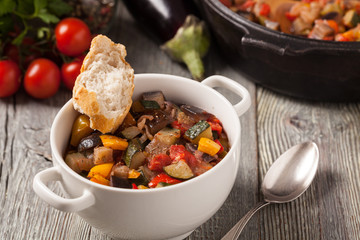 Ratatouille, classic French stew of summer vegetables