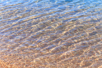 Blue clear water. Sea, lake, sun, beach, vacation Background for inserting images and text....