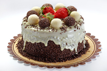 Chocolate cake with bonbon